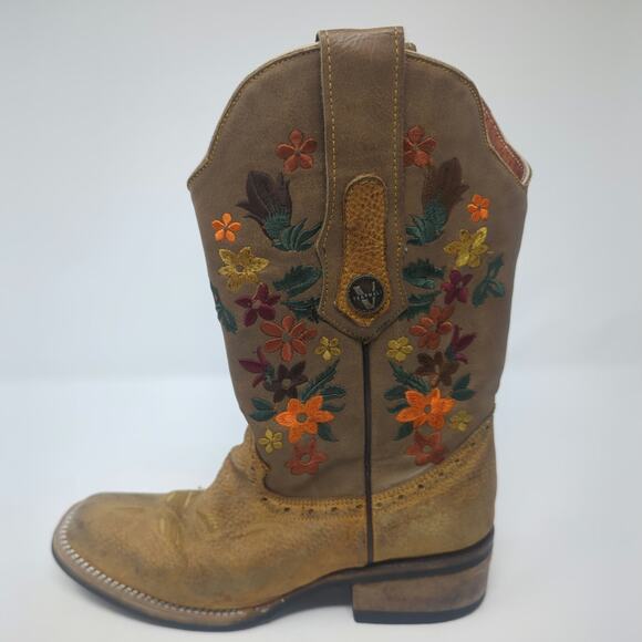 Verthali Tan Rodeo Boot with Flowers Womens Size 6 main image 6